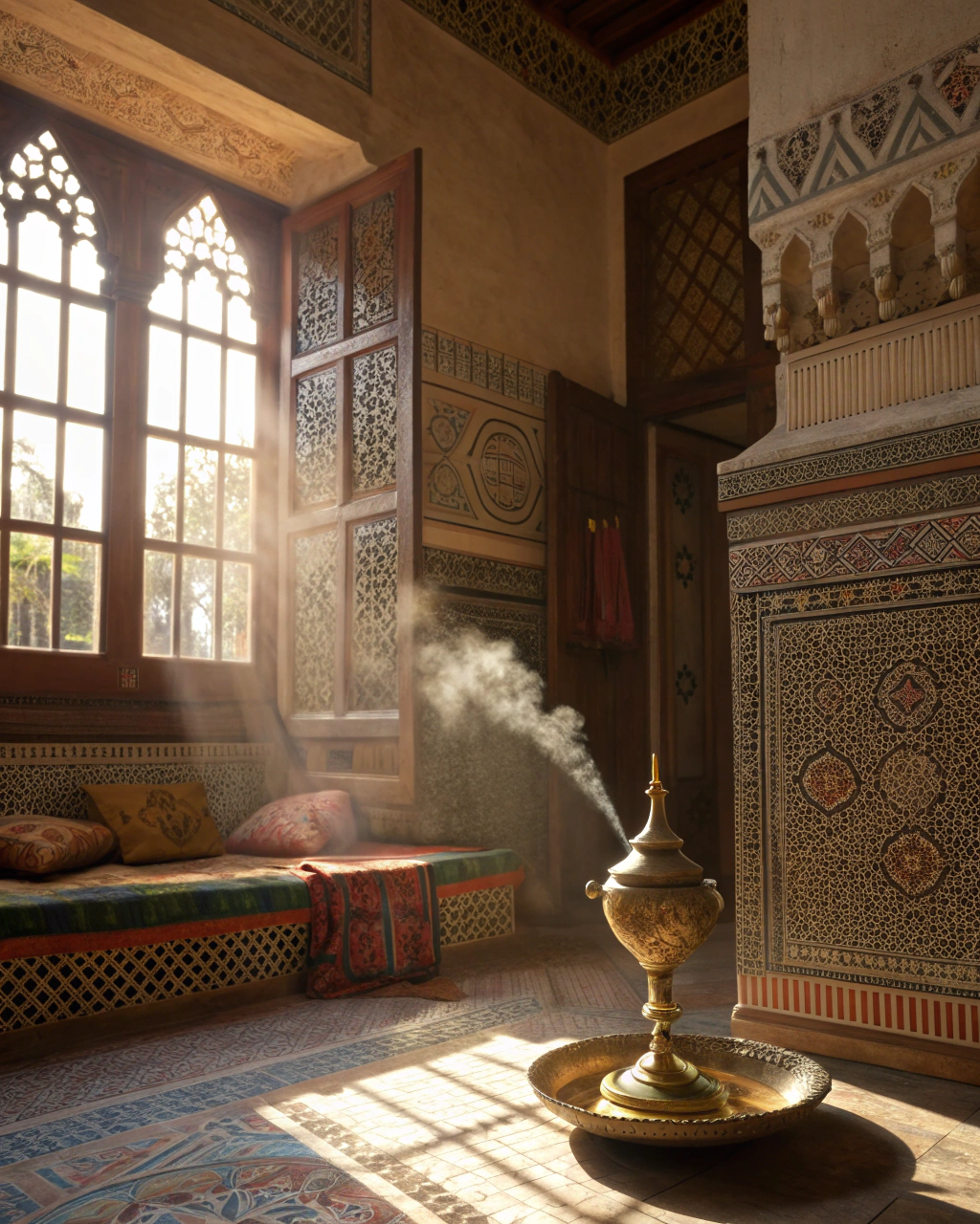 a warm inviting moroccan interior With Bkhour Fès